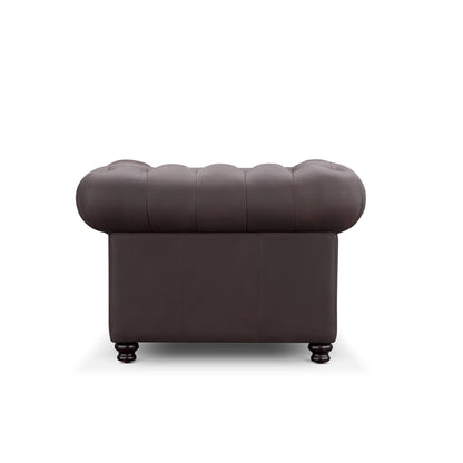 Culver Leather Chesterfield Armchair, Brown