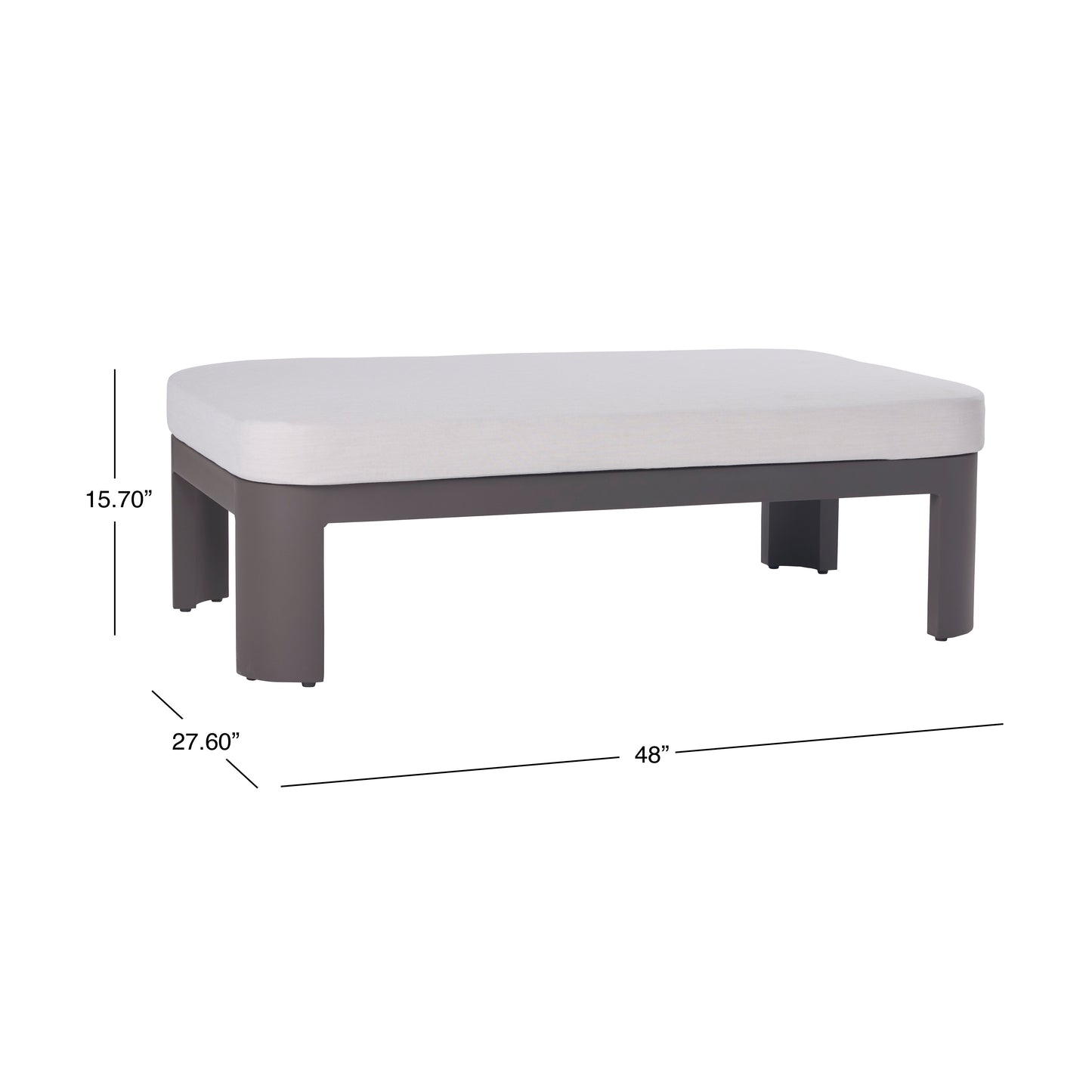 Sedona Outdoor Coffee Table, Sunbrella Cast Pumice And Bronze Aluminum