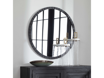 Abbyson Home Delphine Round Industrial Mirror