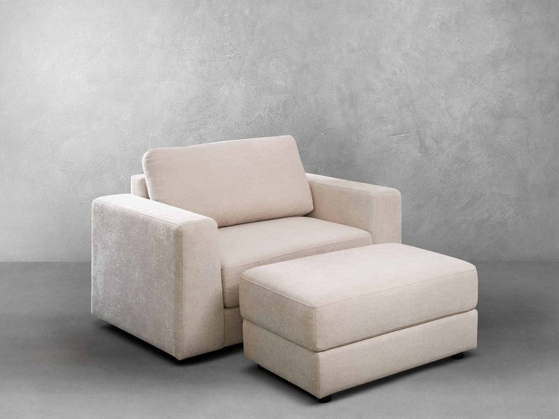 Elliot Fabric Armchair and Ottoman Set