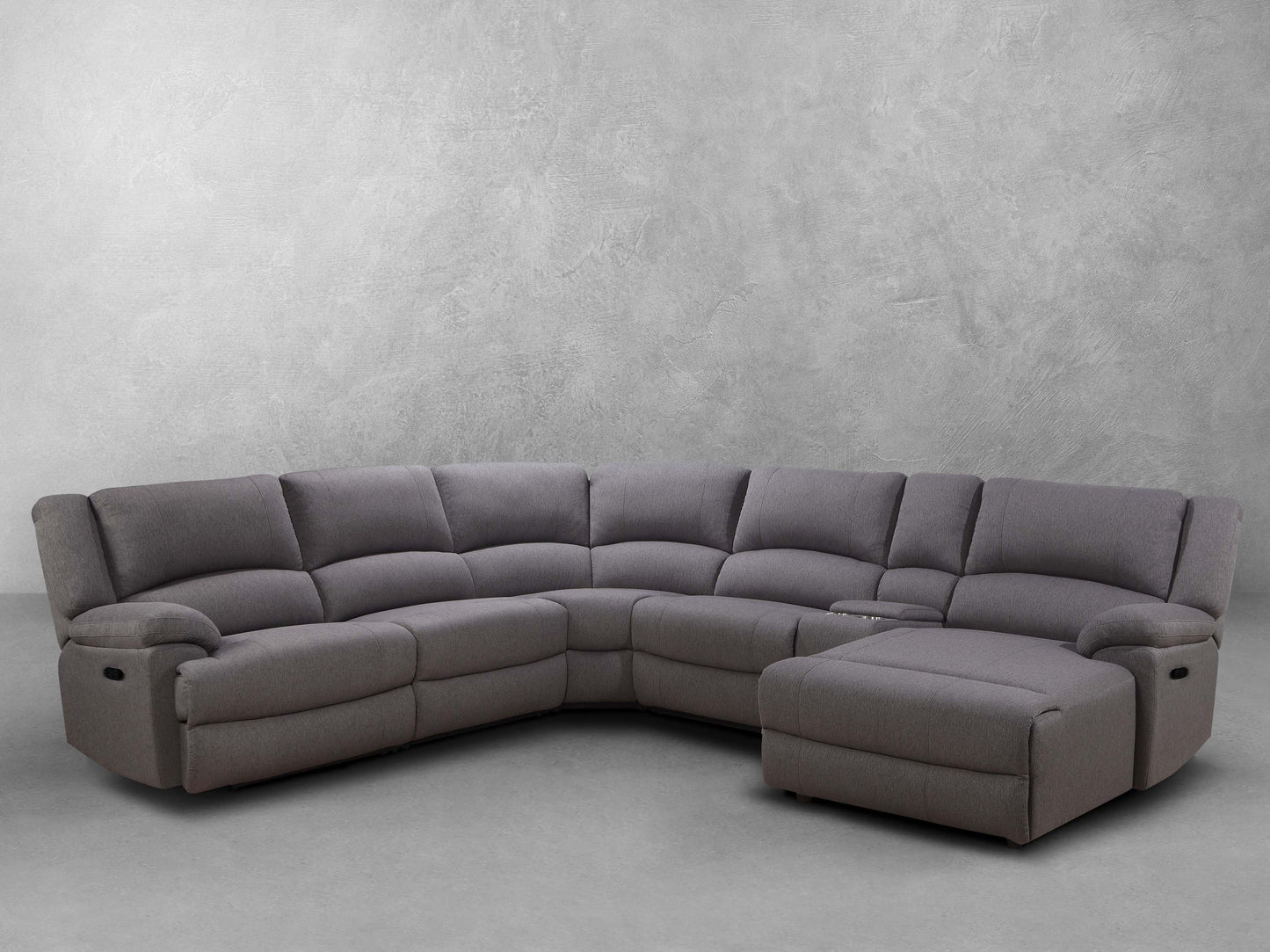 Fletcher Stain-Resistant Fabric Reclining 6 pc Sectional