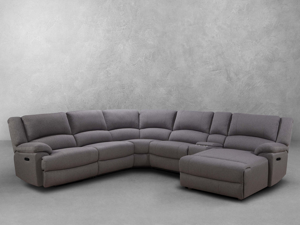 Fletcher Stain-Resistant Fabric Reclining 6 pc Sectional, Gray