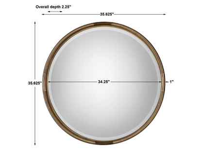 Abbyson Home Fontane Iron Coil Round Mirror