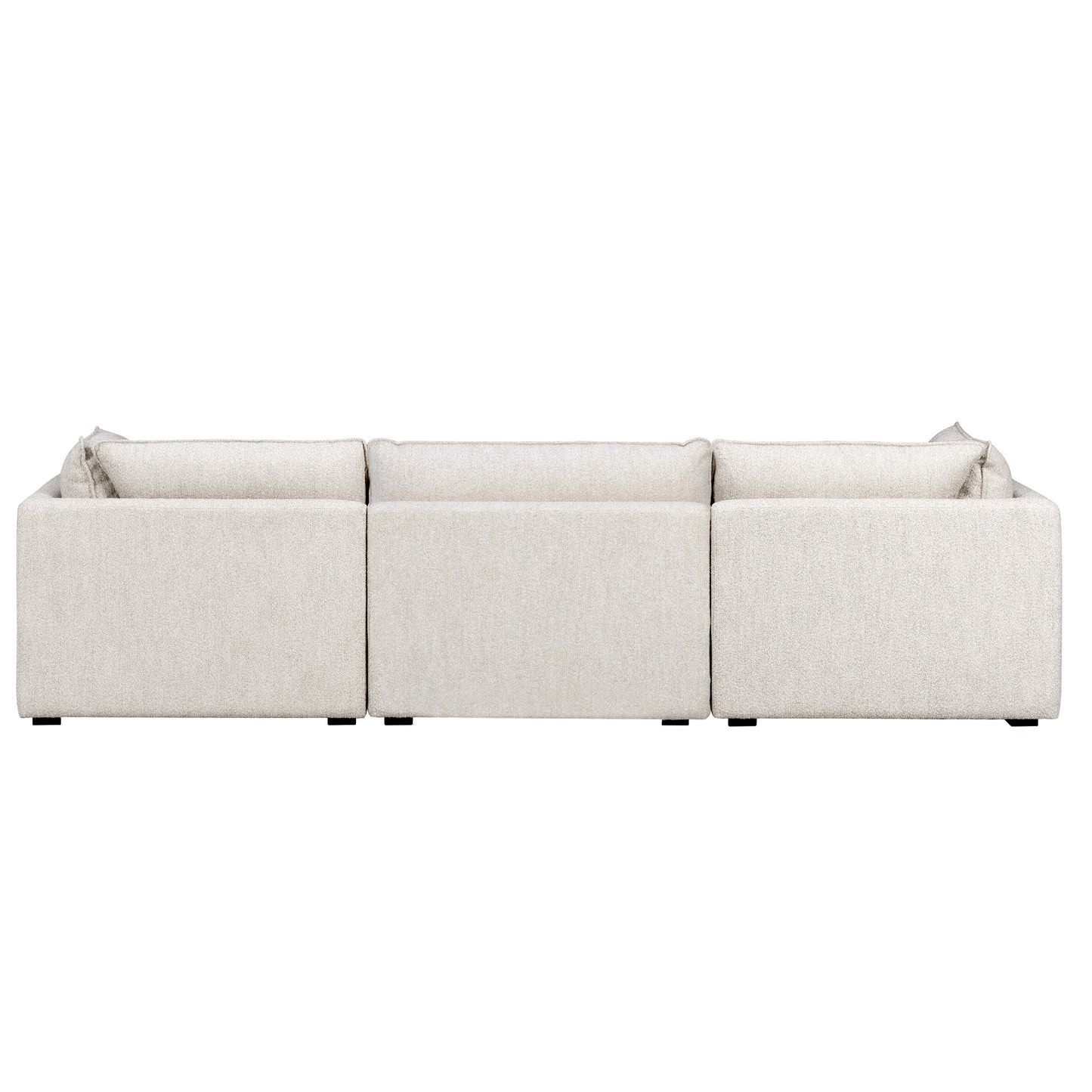 Luxe Boucle Fabric 5pc Two-Arm Sectional, Oat