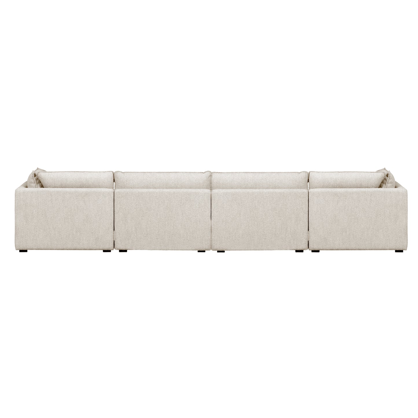 Luxe Boucle Fabric 5pc L-Shaped Sectional, Oat