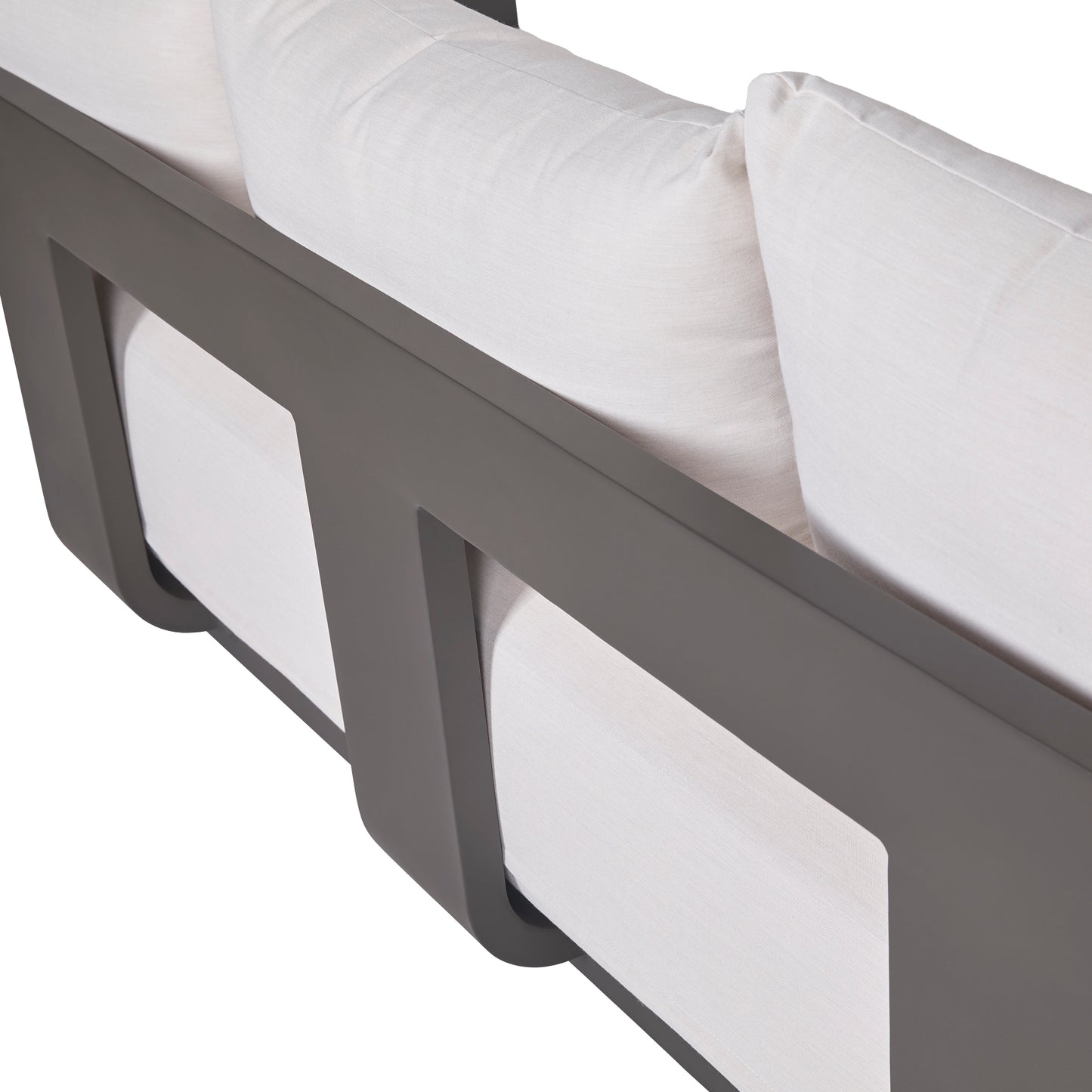 Sedona Outdoor Sofa, Sunbrella Cast Pumice And Bronze Aluminum