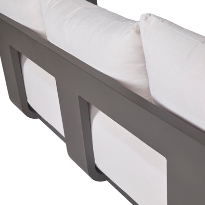 Sedona Outdoor Sofa, Sunbrella Cast Pumice And Bronze Aluminum