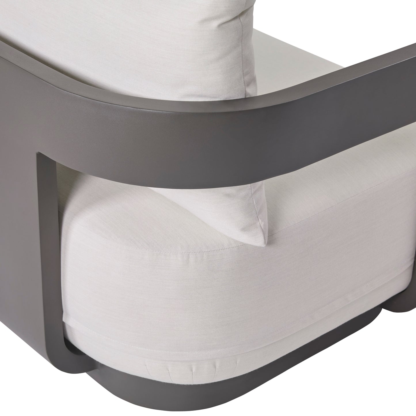 Sedona Outdoor Sofa, Sunbrella Cast Pumice And Bronze Aluminum