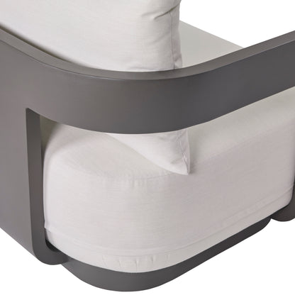 Sedona Outdoor Sofa, Sunbrella Cast Pumice And Bronze Aluminum