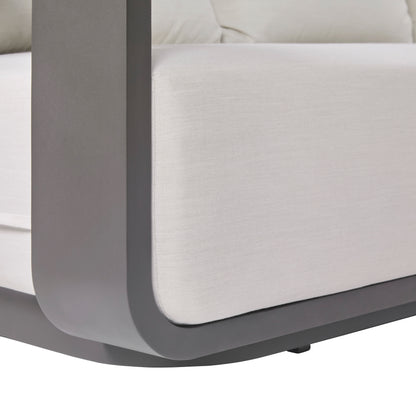 Sedona Outdoor Sofa, Sunbrella Cast Pumice And Bronze Aluminum