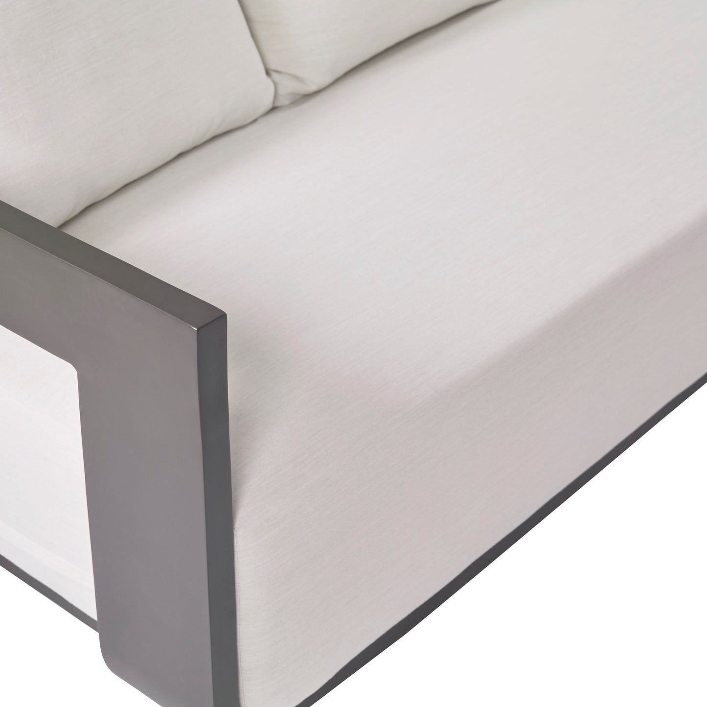 Sedona Outdoor Sofa, Sunbrella Cast Pumice And Bronze Aluminum