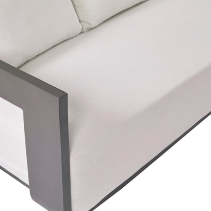 Sedona Outdoor Sofa, Sunbrella Cast Pumice And Bronze Aluminum