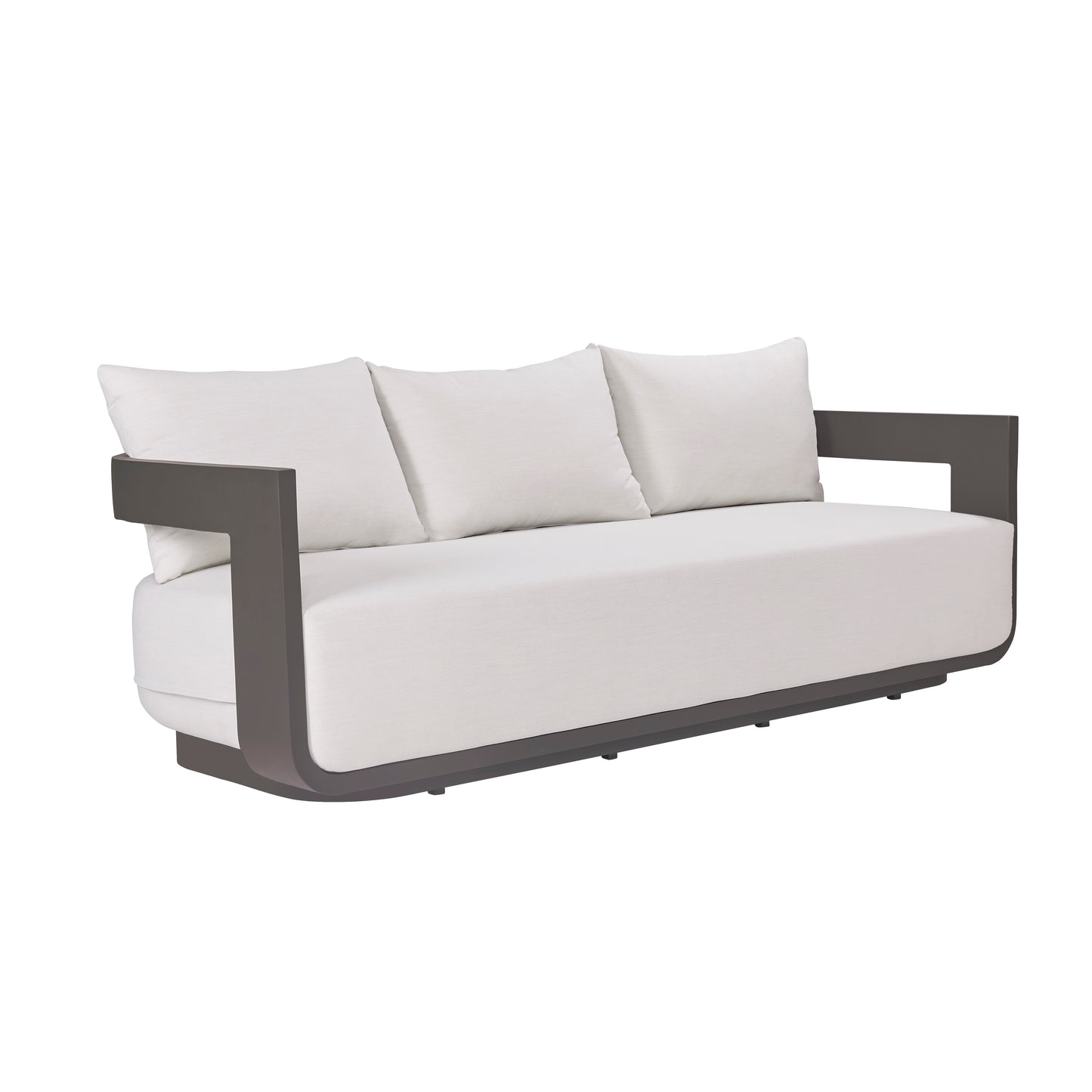 Sedona Outdoor Sofa, Sunbrella Cast Pumice And Bronze Aluminum