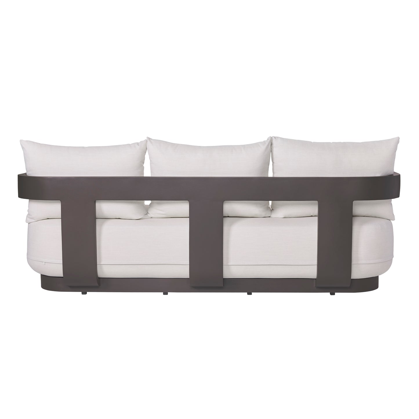 Sedona Outdoor Sofa, Sunbrella Cast Pumice And Bronze Aluminum