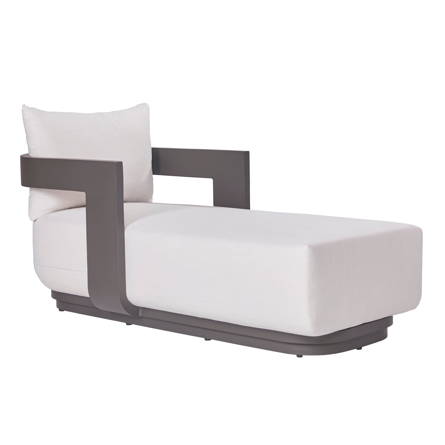 Sedona Outdoor Chaise Lounger, Sunbrella Cast Pumice And Bronze Aluminum