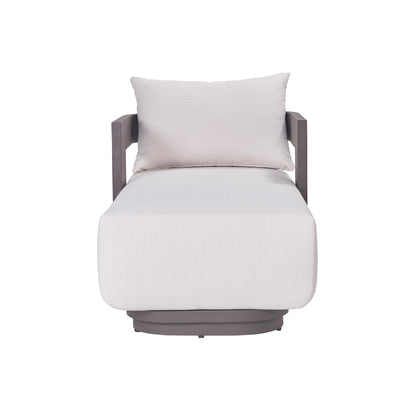 Sedona Outdoor Chaise Lounger, Sunbrella Cast Pumice And Bronze Aluminum