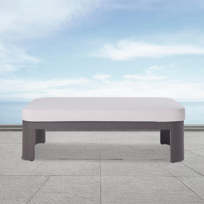 Sedona Outdoor Coffee Table, Sunbrella Cast Pumice And Bronze Aluminum