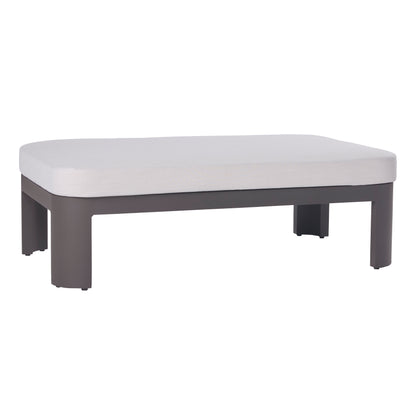 Sedona Outdoor Coffee Table, Sunbrella Cast Pumice And Bronze Aluminum