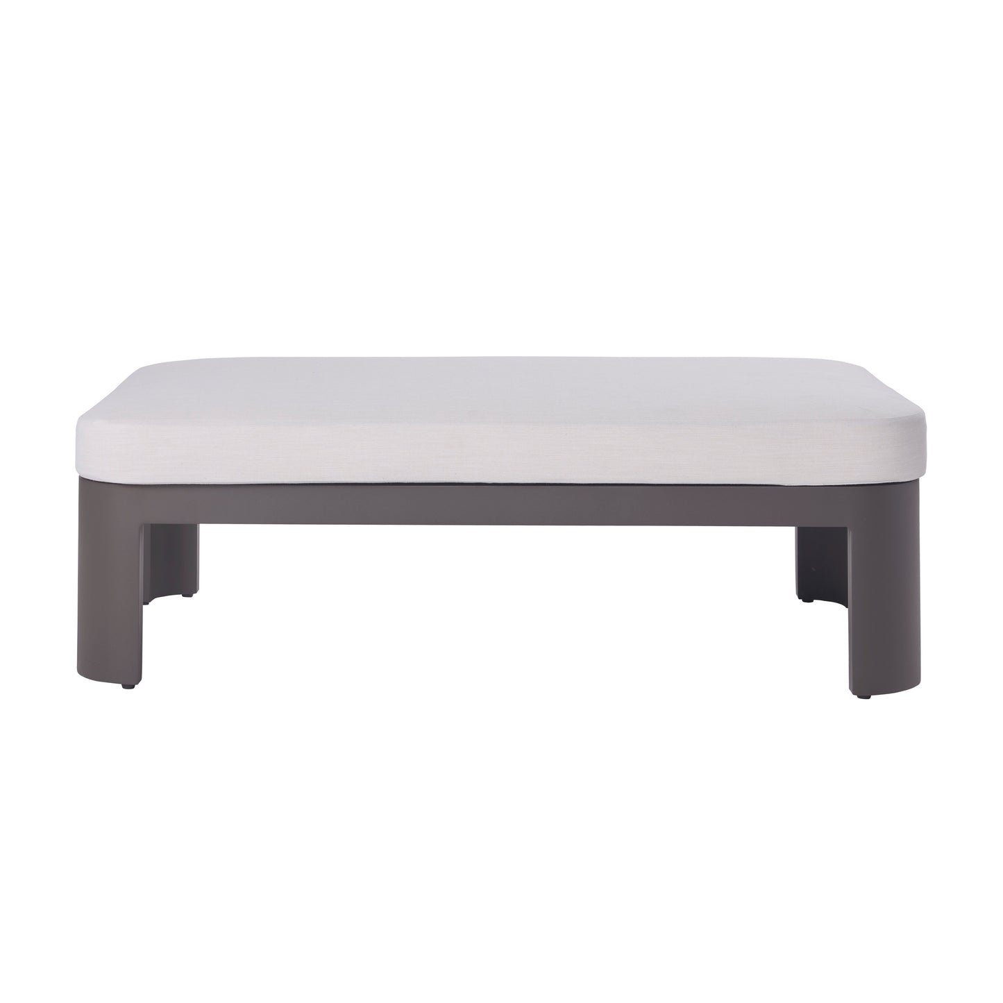 Sedona Outdoor Coffee Table, Sunbrella Cast Pumice And Bronze Aluminum