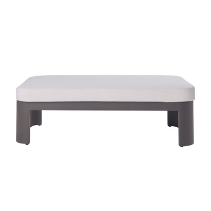 Sedona Outdoor Coffee Table, Sunbrella Cast Pumice And Bronze Aluminum