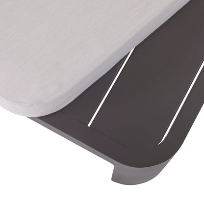 Sedona Outdoor Coffee Table, Sunbrella Cast Pumice And Bronze Aluminum