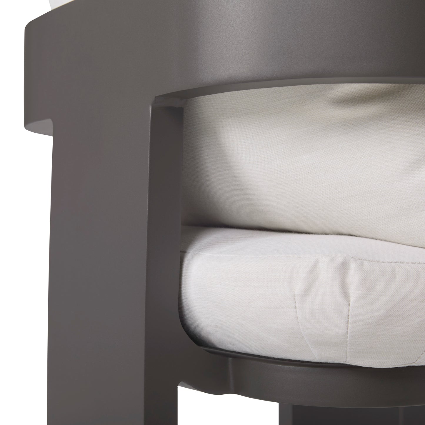 Sedona Outdoor Dining Chair Set Of 2, Sunbrella Cast Pumice And Bronze Aluminum