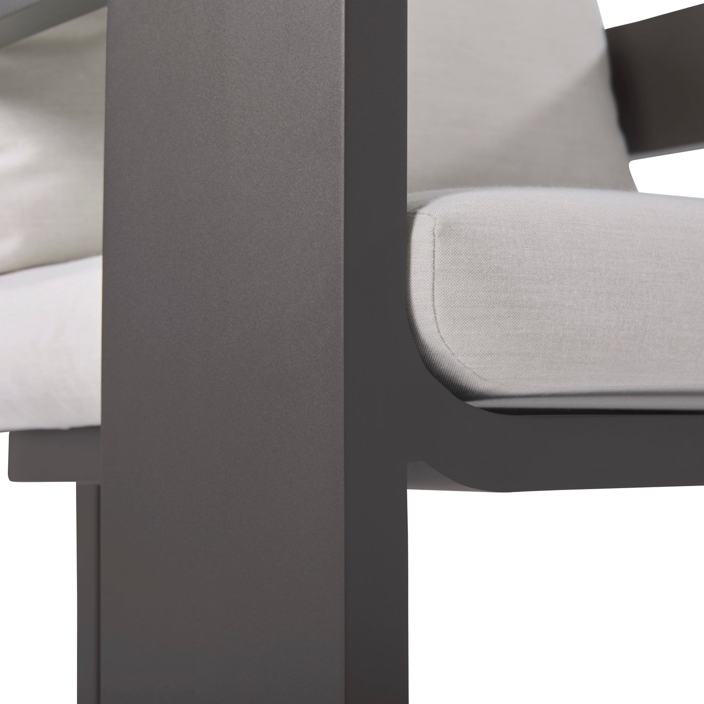 Sedona Outdoor Dining Chair Set Of 2, Sunbrella Cast Pumice And Bronze Aluminum