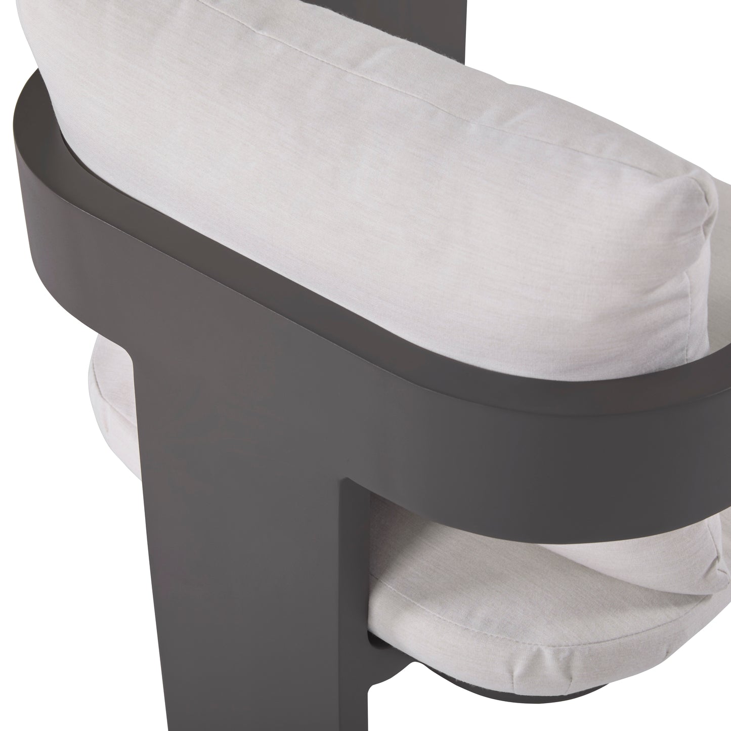 Sedona Outdoor Dining Chair Set Of 2, Sunbrella Cast Pumice And Bronze Aluminum