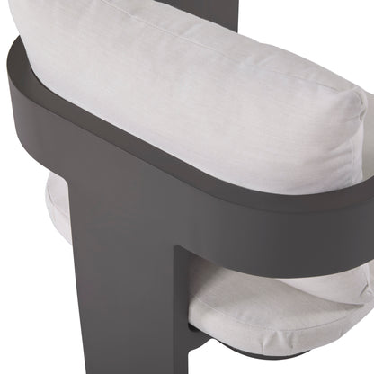 Sedona Outdoor Dining Chair Set Of 2, Sunbrella Cast Pumice And Bronze Aluminum