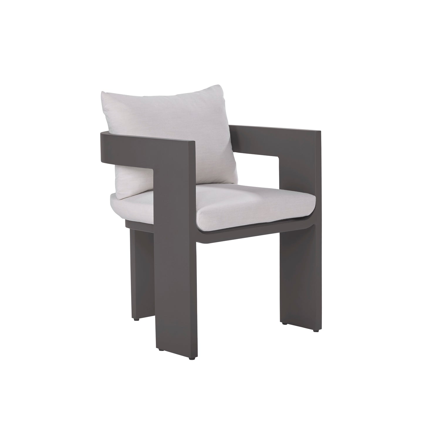 Sedona Outdoor Dining Chair Set Of 2, Sunbrella Cast Pumice And Bronze Aluminum