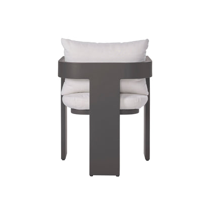 Sedona Outdoor Dining Chair Set Of 2, Sunbrella Cast Pumice And Bronze Aluminum