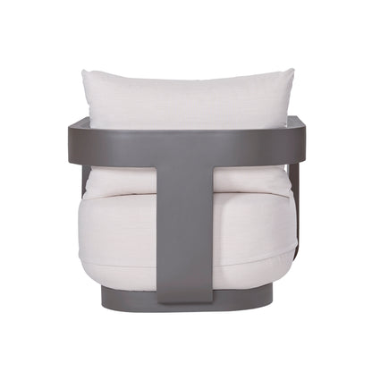 Sedona Outdoor Swivel Chair, Sunbrella Cast Pumice And Bronze Aluminum