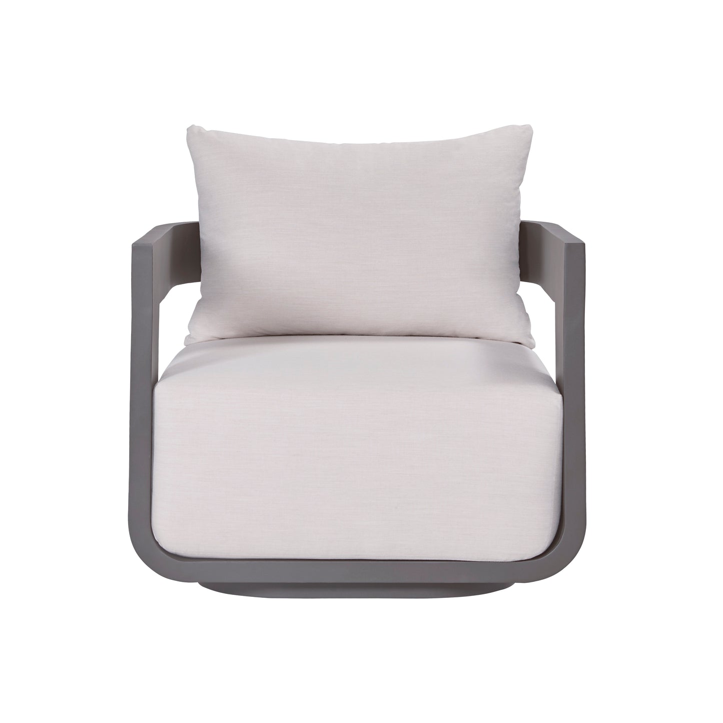 Sedona Outdoor Swivel Chair, Sunbrella Cast Pumice And Bronze Aluminum