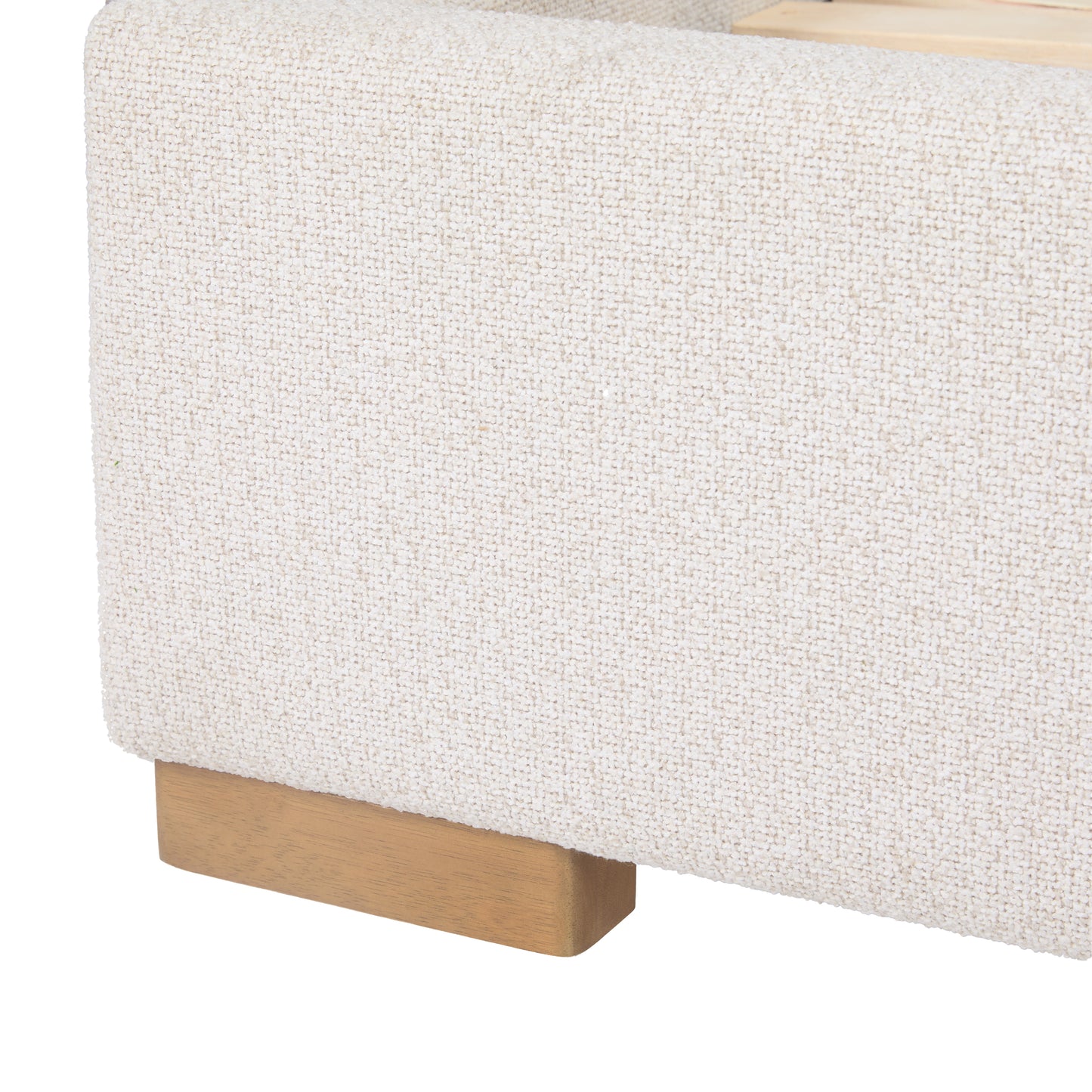 Luciano Textured Woven King Panel Bed, Cream