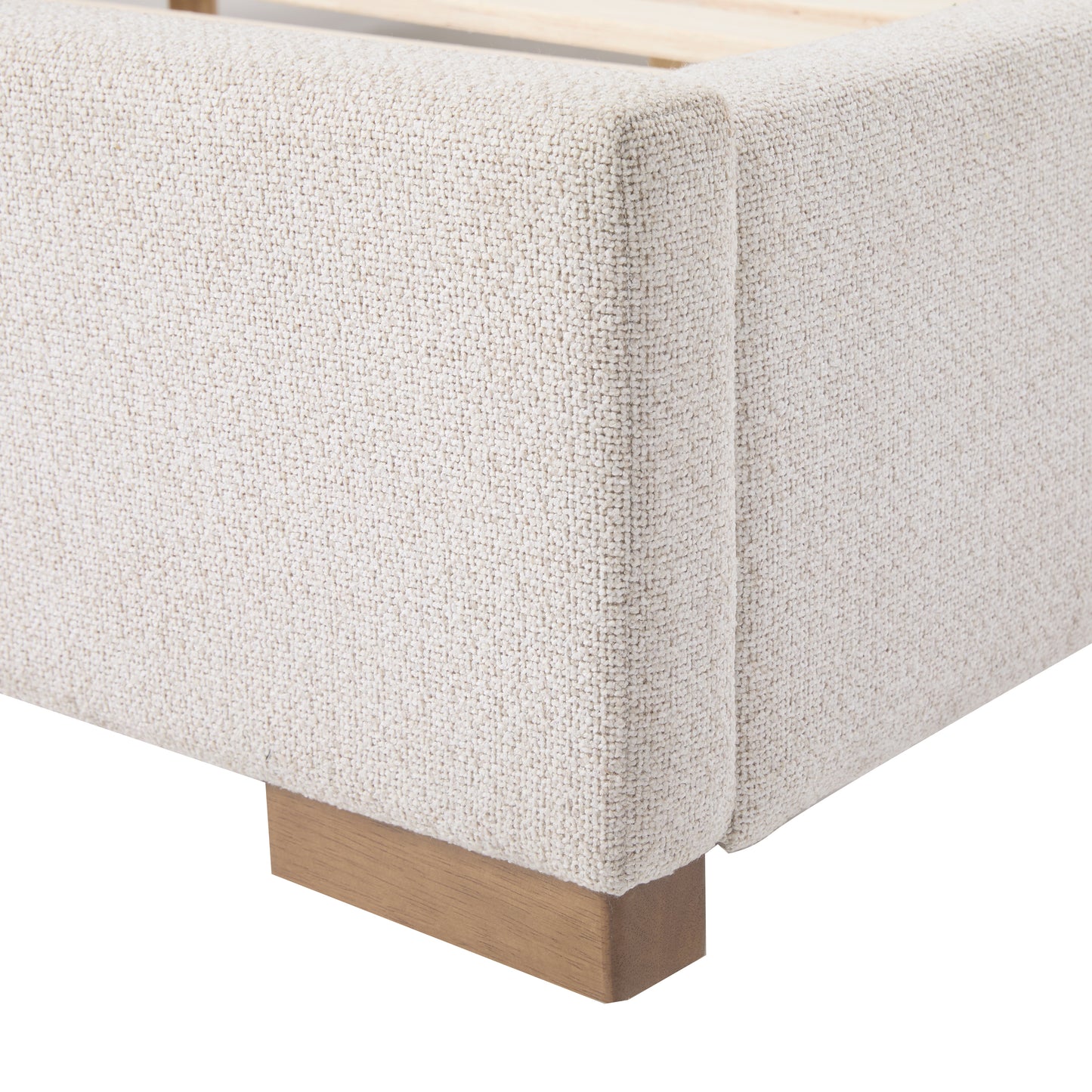 Luciano Textured Woven King Panel Bed, Cream