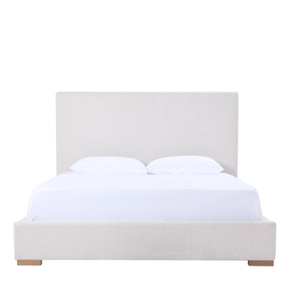 Luciano Textured Woven King Panel Bed, Cream