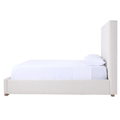 Luciano Textured Woven King Panel Bed, Cream