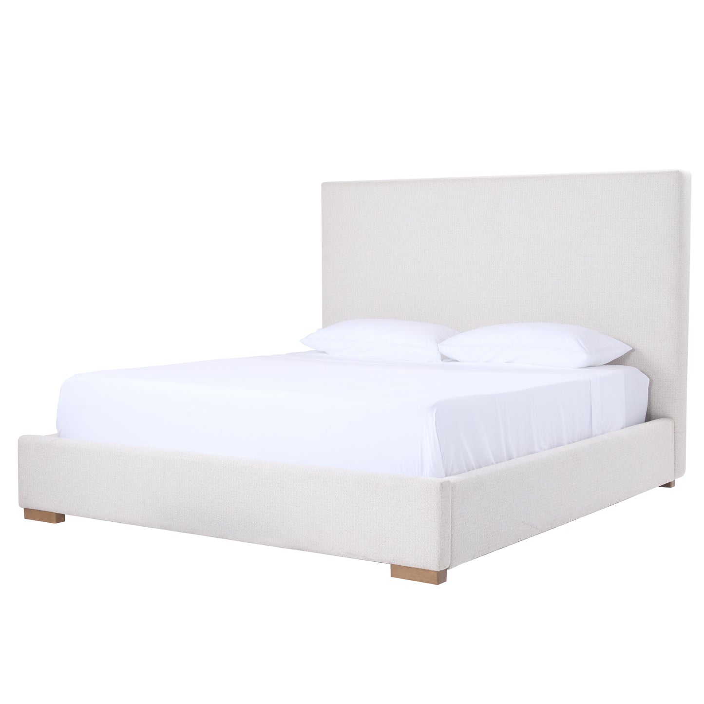Luciano Textured Woven King Panel Bed, Cream