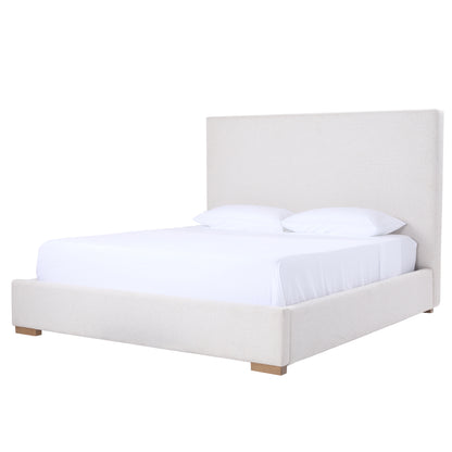 Luciano Textured Woven King Panel Bed, Cream