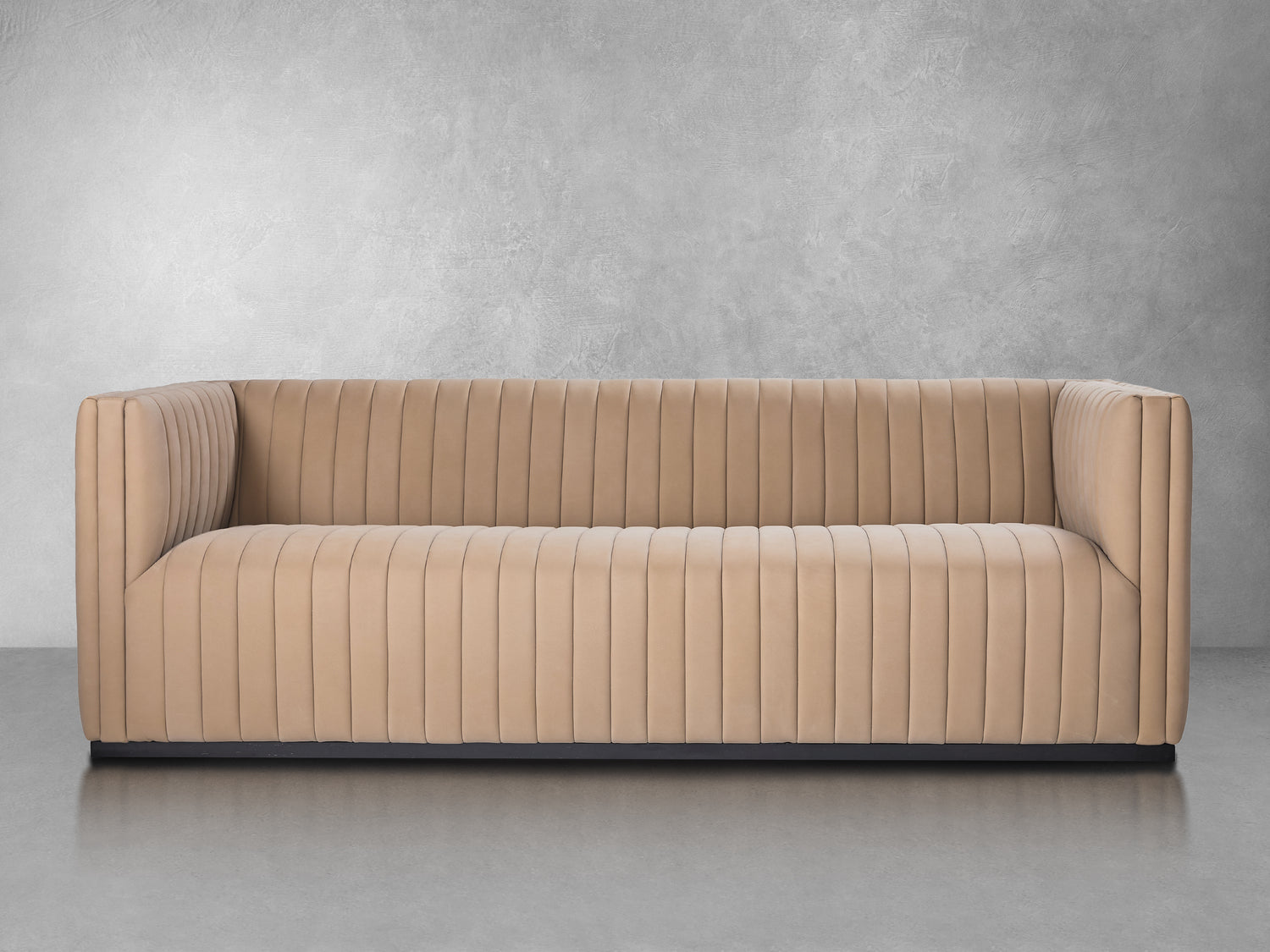 Vail Top Grain Leather Channeled Sofa