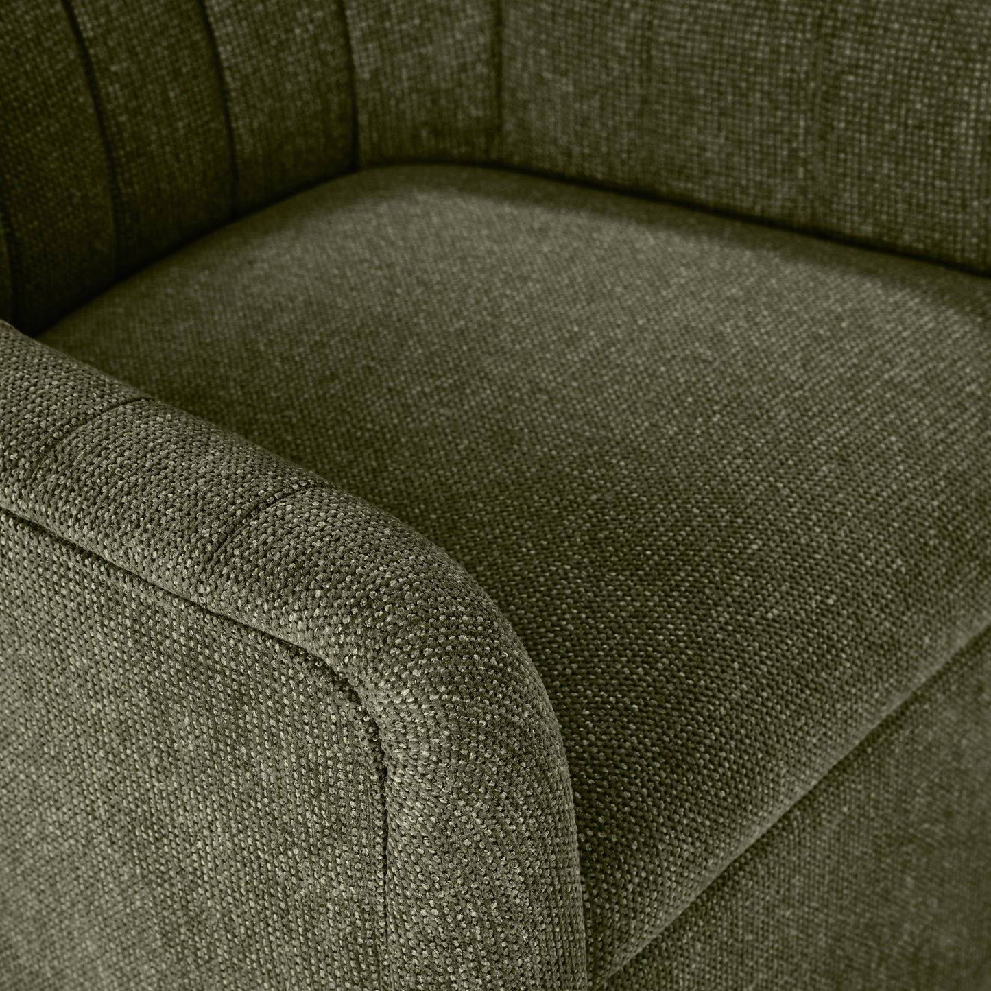 Bristol Fabric Channeled Swivel Chair, Green