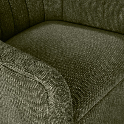 Bristol Fabric Channeled Swivel Chair, Green