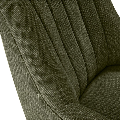 Bristol Fabric Channeled Swivel Chair, Green