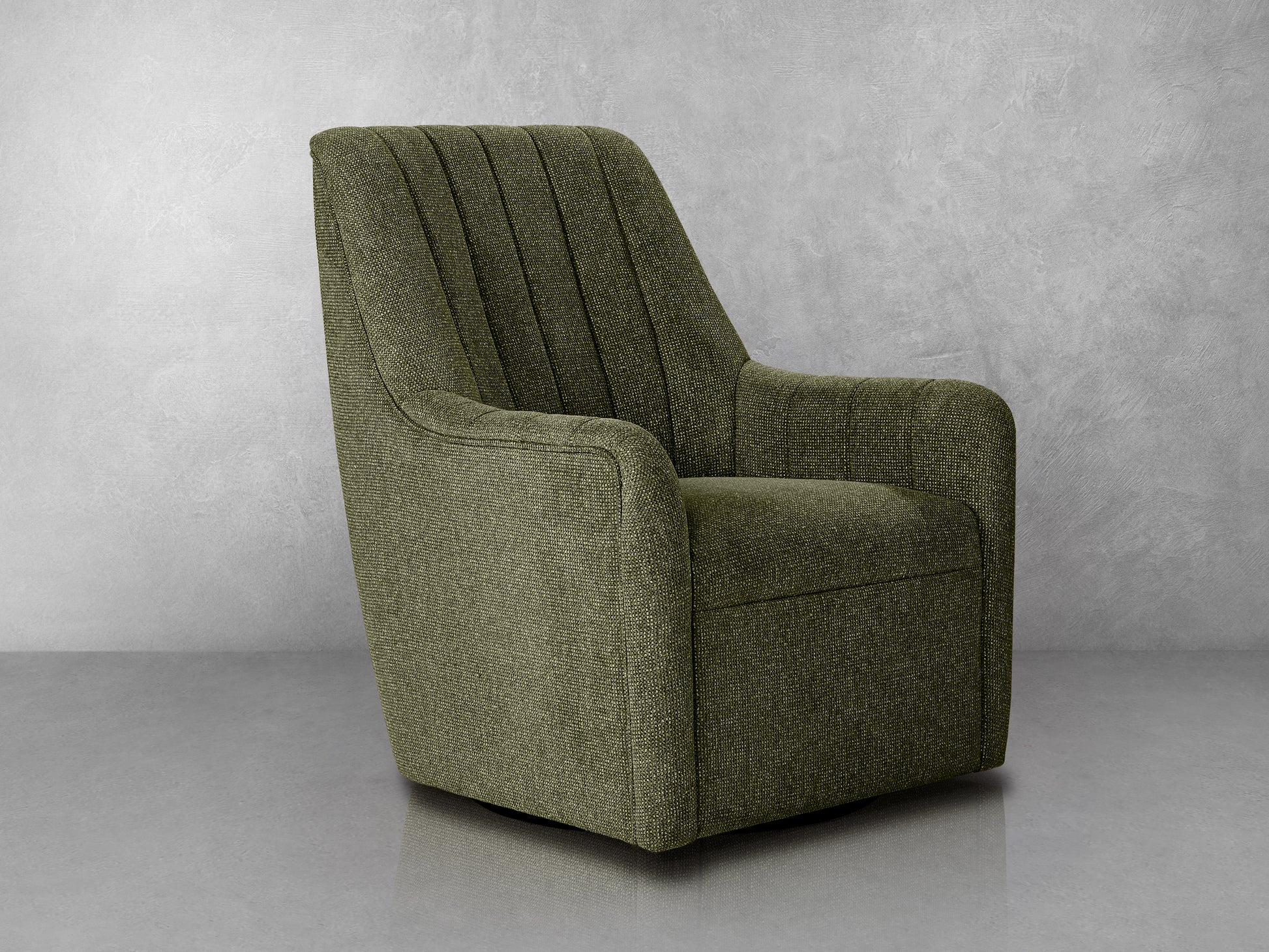 Bristol Fabric Channeled Swivel Chair, Green