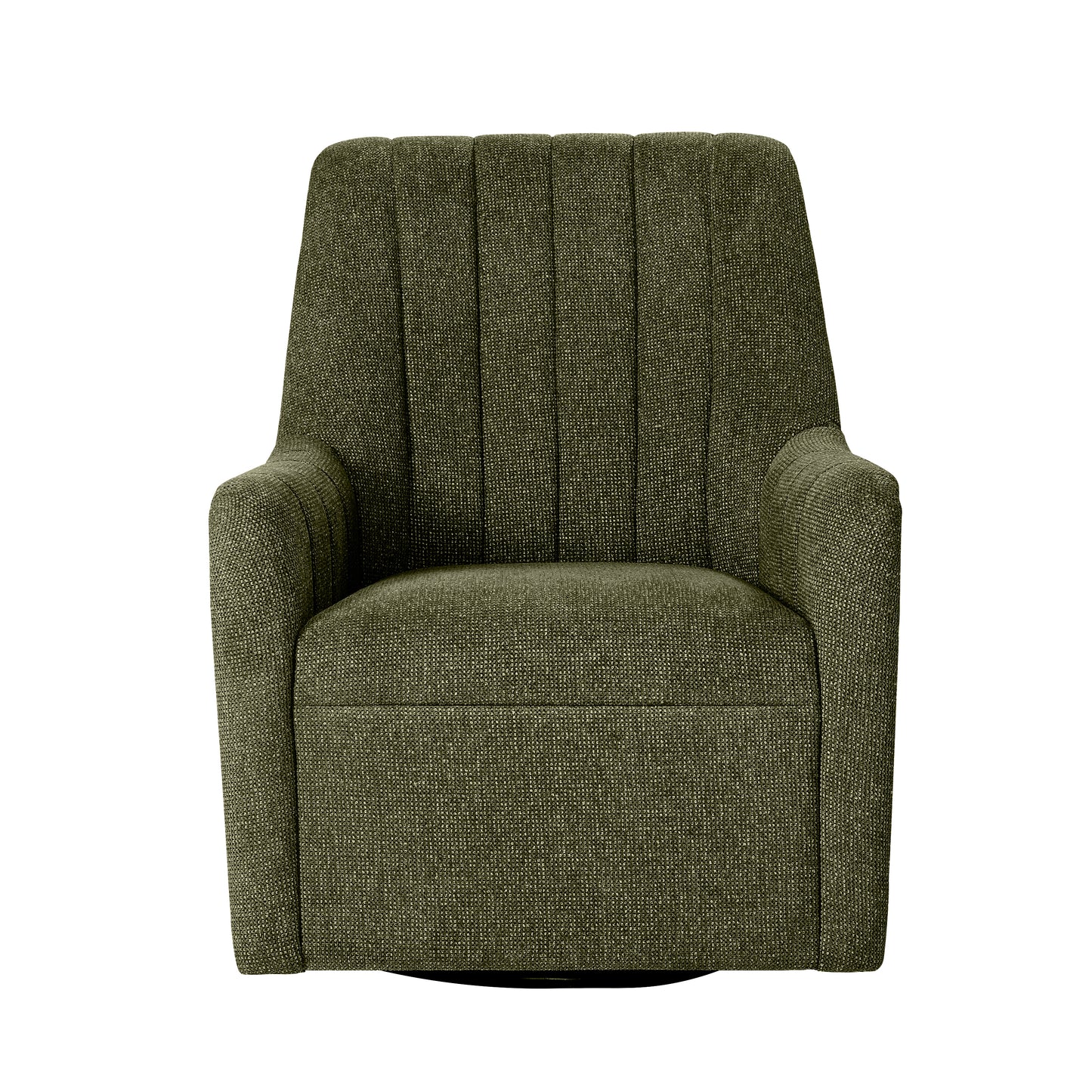 Bristol Fabric Channeled Swivel Chair, Green