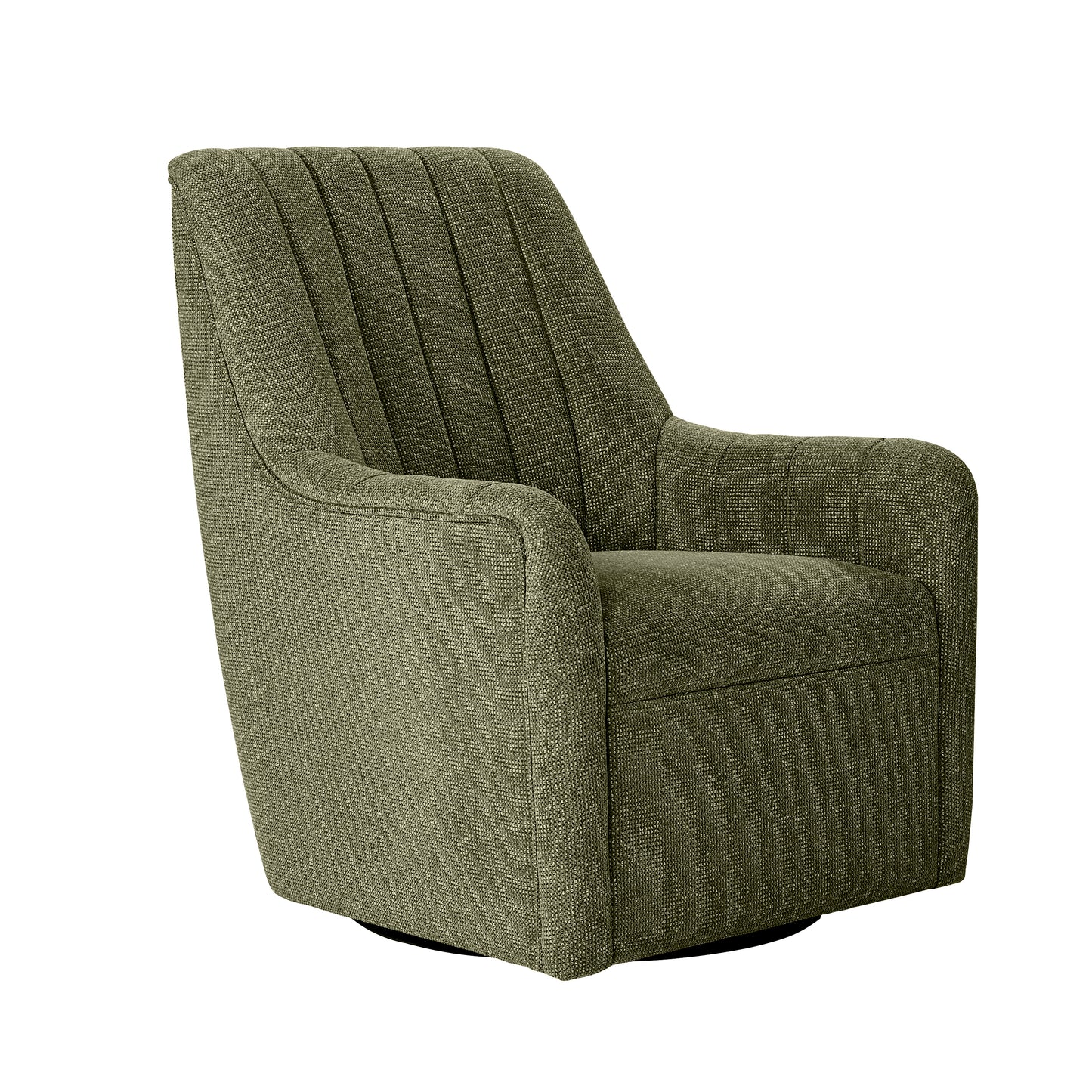 Bristol Fabric Channeled Swivel Chair, Green