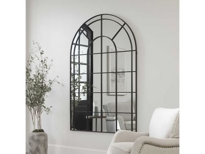 Abbyson Home Galia Black Arch Iron Mirror