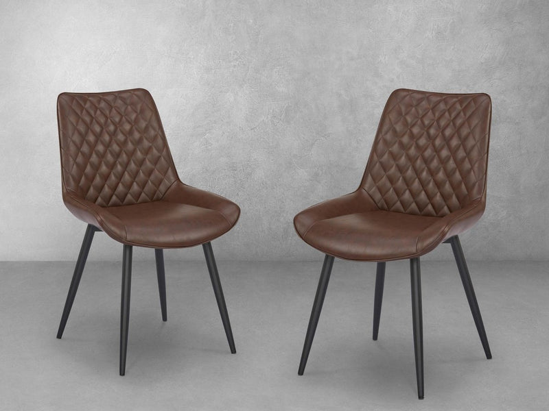 Georgina Tufted Faux Leather Dining Chair (Set of 2)