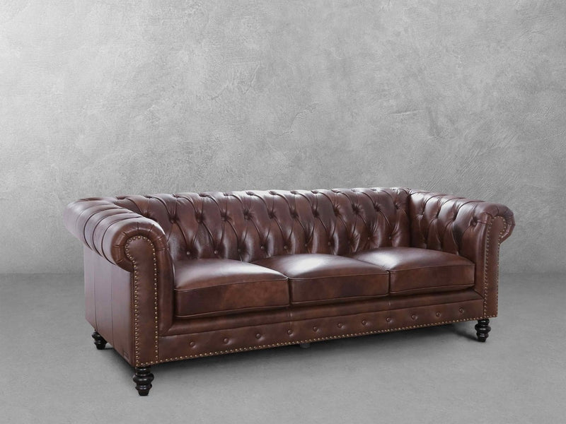 Grand Chesterfield Leather Sofa