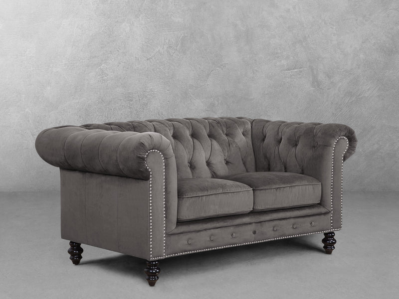 Grand Chesterfield Velvet Loveseat
